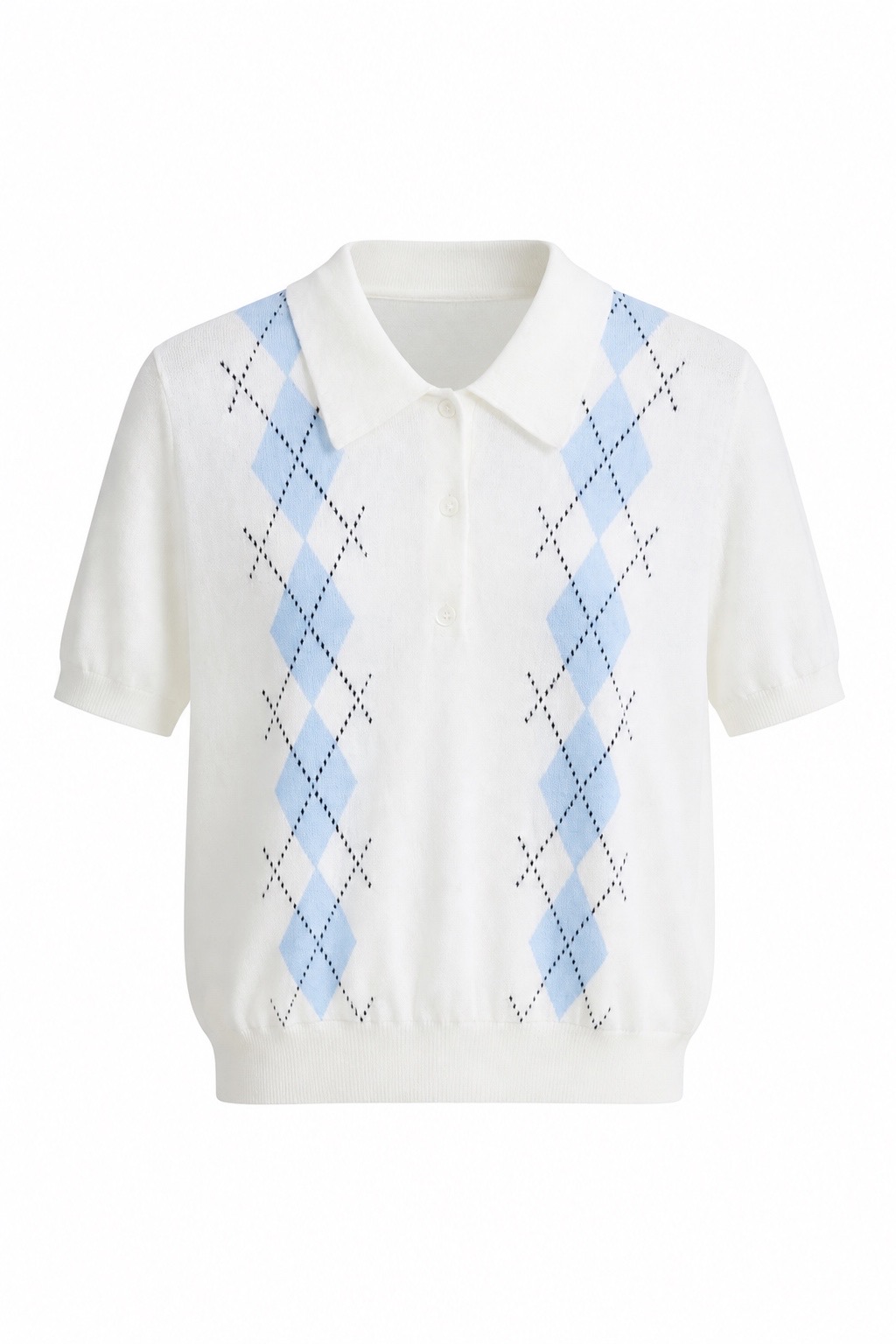 Snappyit ghost mannequin result for the argyle knit polo