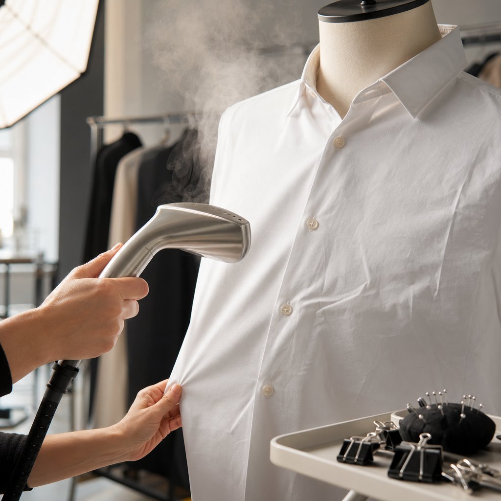 steaming garments before shooting prevents wrinkles that are difficult to remove in post production