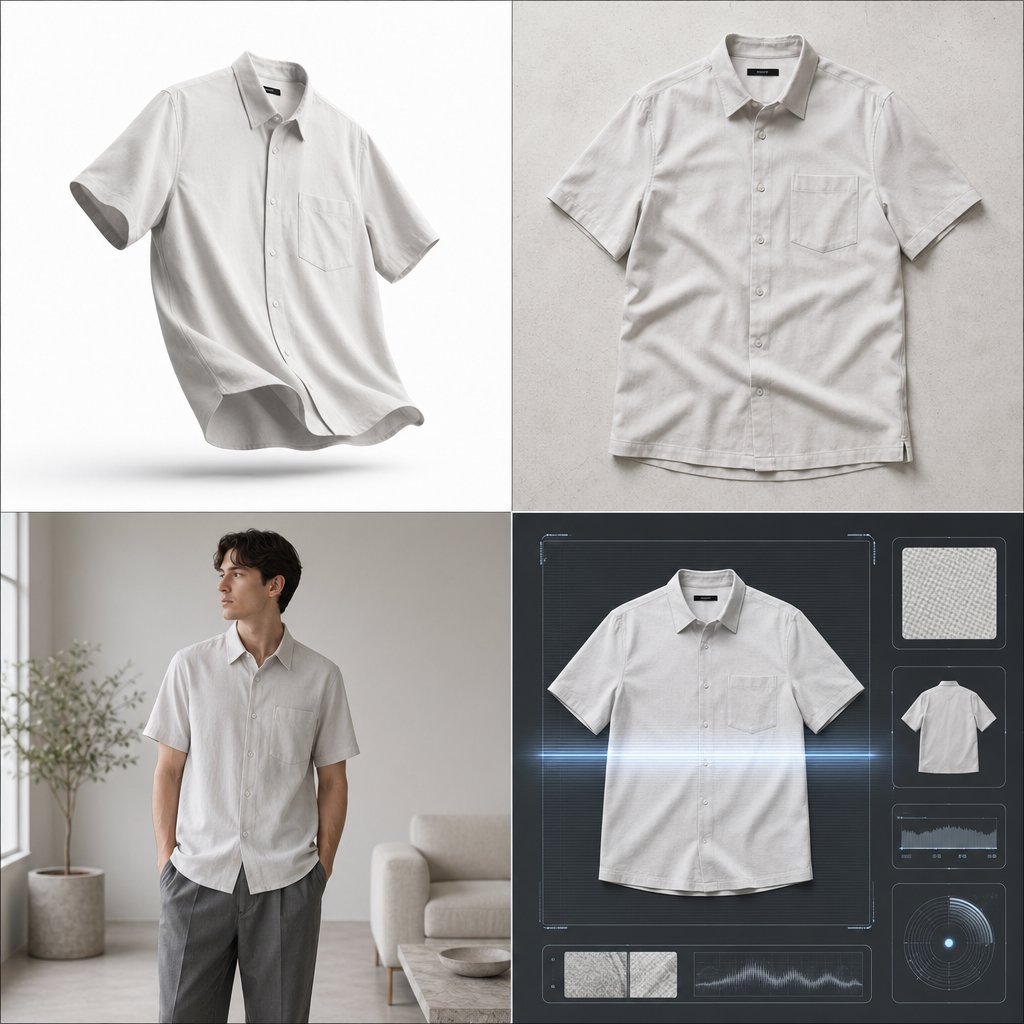 four apparel photography methods compared ghost mannequin flat lay on model and ai generated imagery