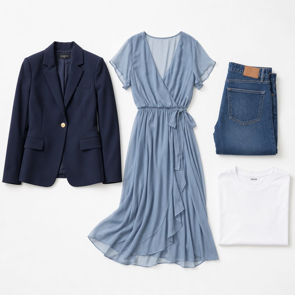 each garment type presents unique compositing challenges from rigid blazer shoulders to flowing dress drape and waistband interiors