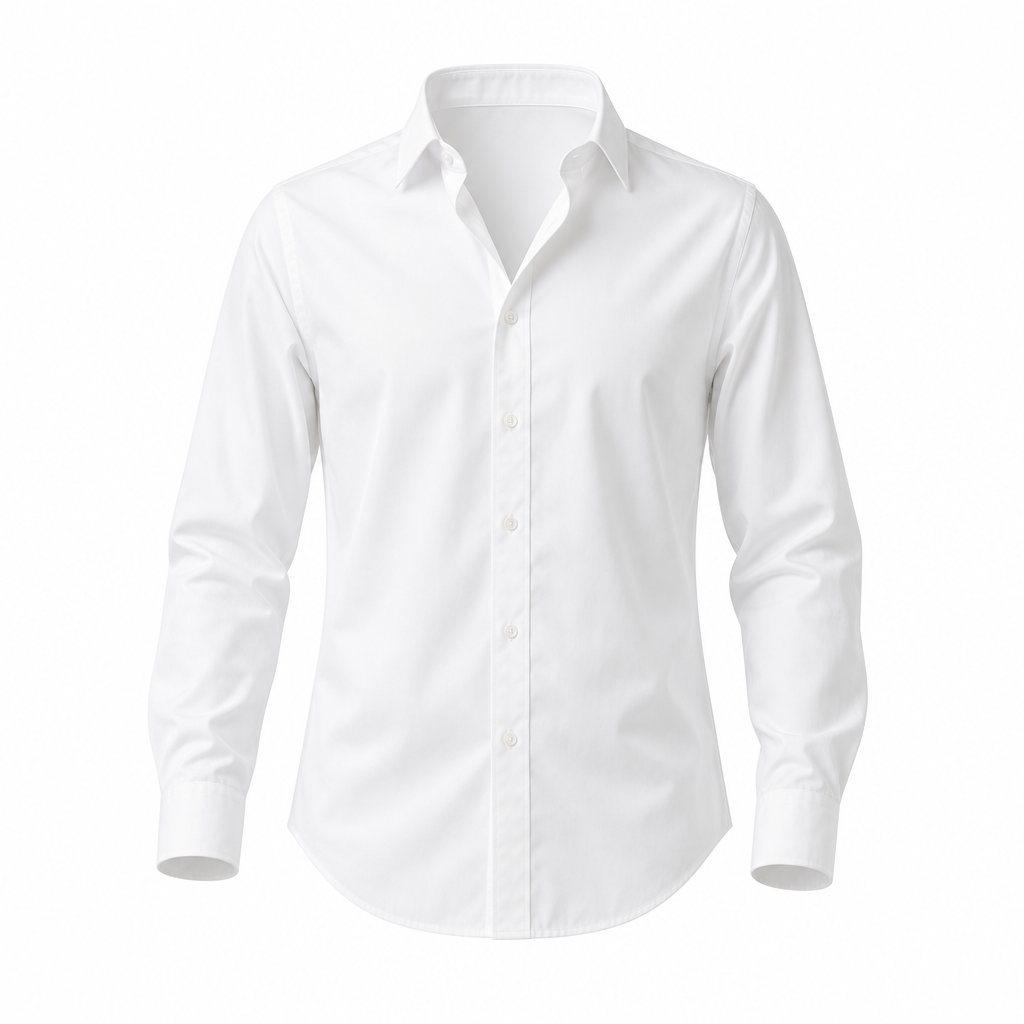 ghost mannequin effect showing a shirt floating in 3d form with visible interior structure and no visible support