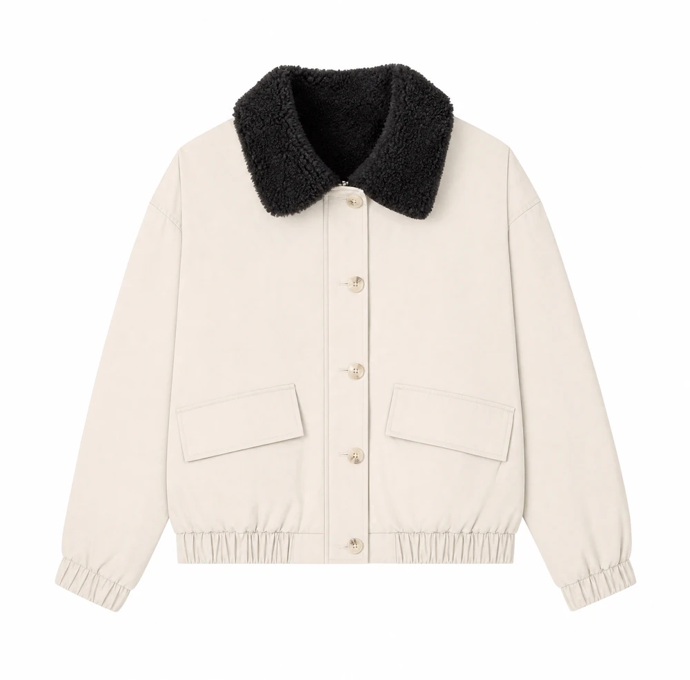 Generated flat lay view of the cream jacket