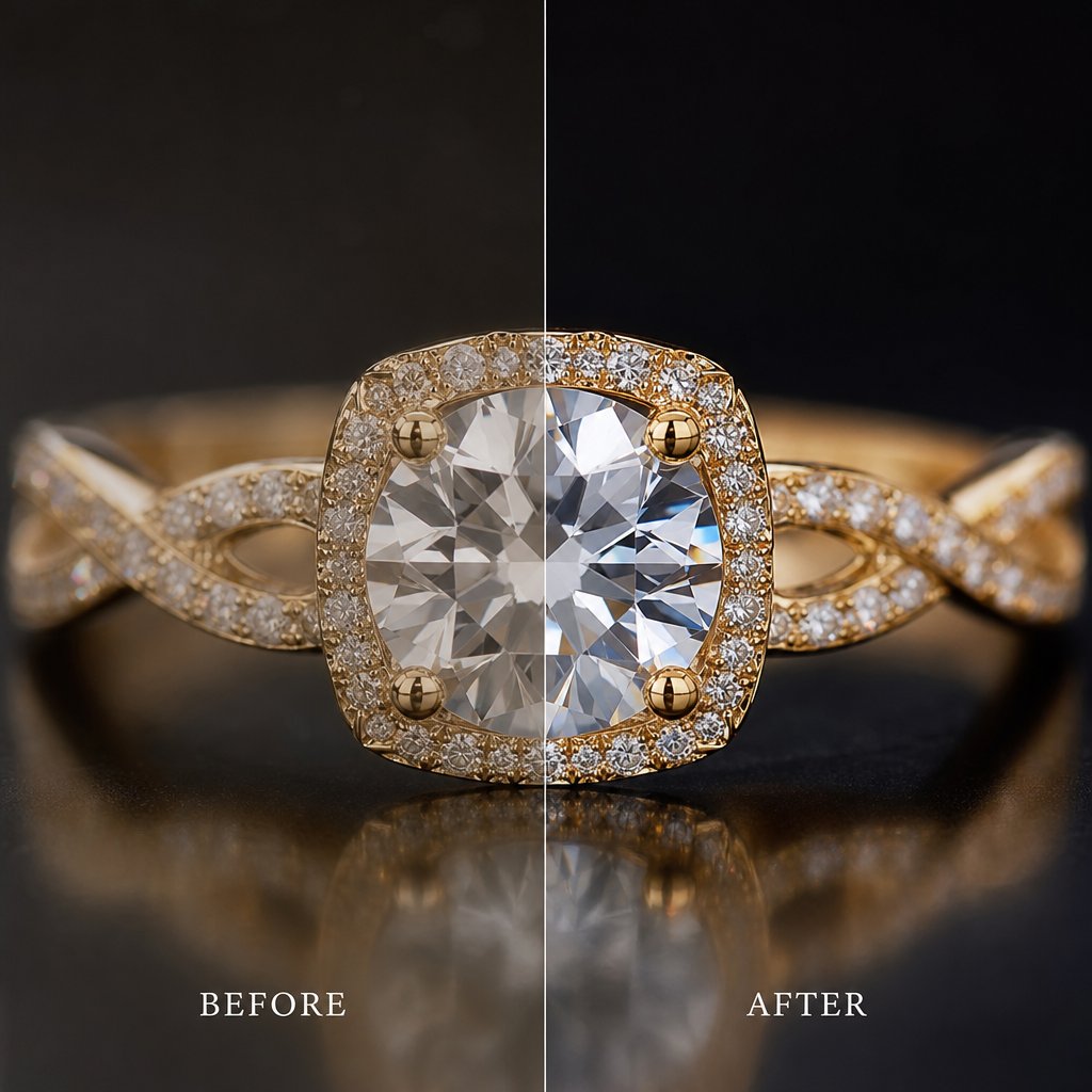 high end jewelry retouching transforms flat captures into images that convey the true brilliance and value of precious materials