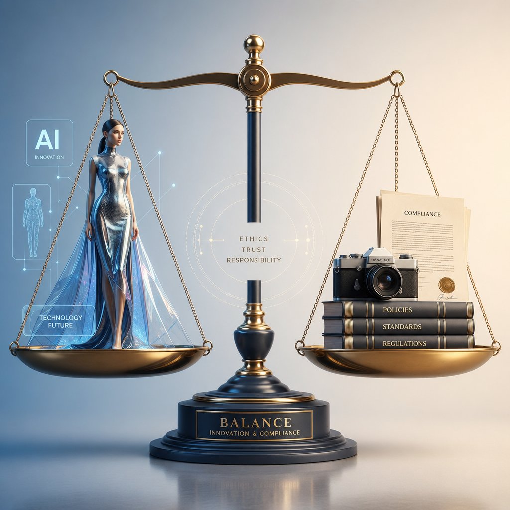 Balancing AI efficiency with legal compliance and ethical transparency is essential for brands using synthetic fashion imagery