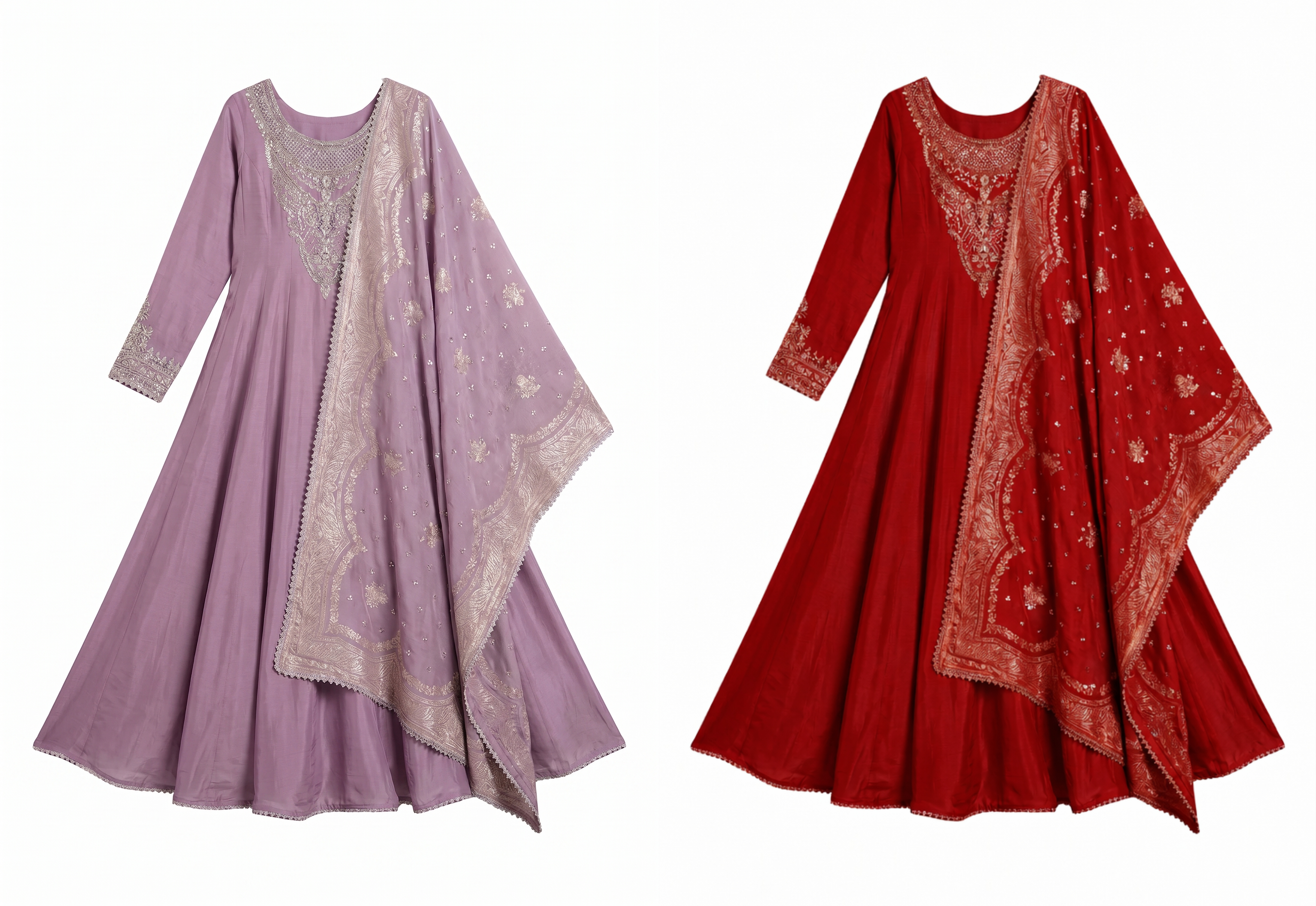 Pink and red Indian apparel color variant preview for AI Color Change
