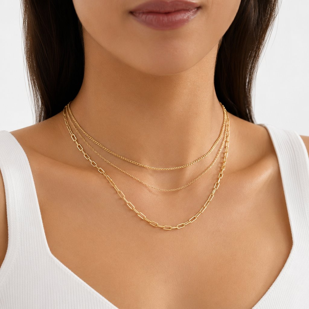 on model jewelry photography for e commerce showing proper framing and lighting for necklace product shots