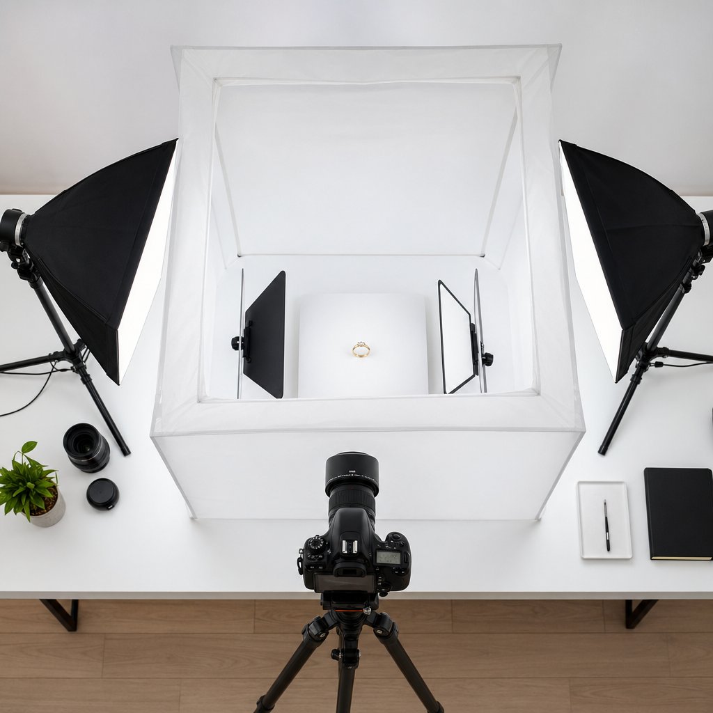 a proper lighting and camera setup reduces jewelry retouching time significantly