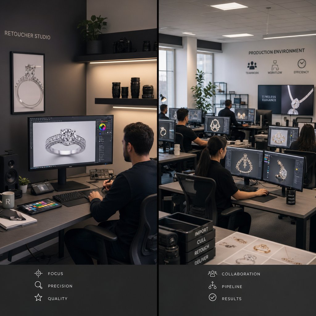 In-house retouching vs outsourcing depends on volume, budget, and quality requirements