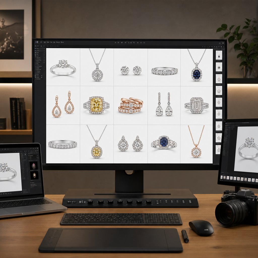 batch processing systems maintain visual consistency across hundreds of jewelry images in large e commerce catalogs