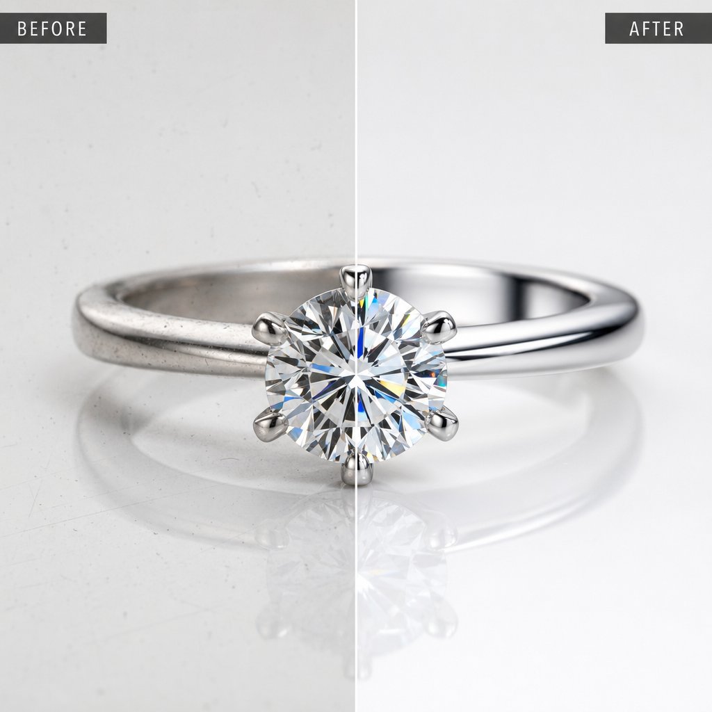 jewelry retouching transforms raw product photos into polished sale ready images with enhanced sparkle and clarity