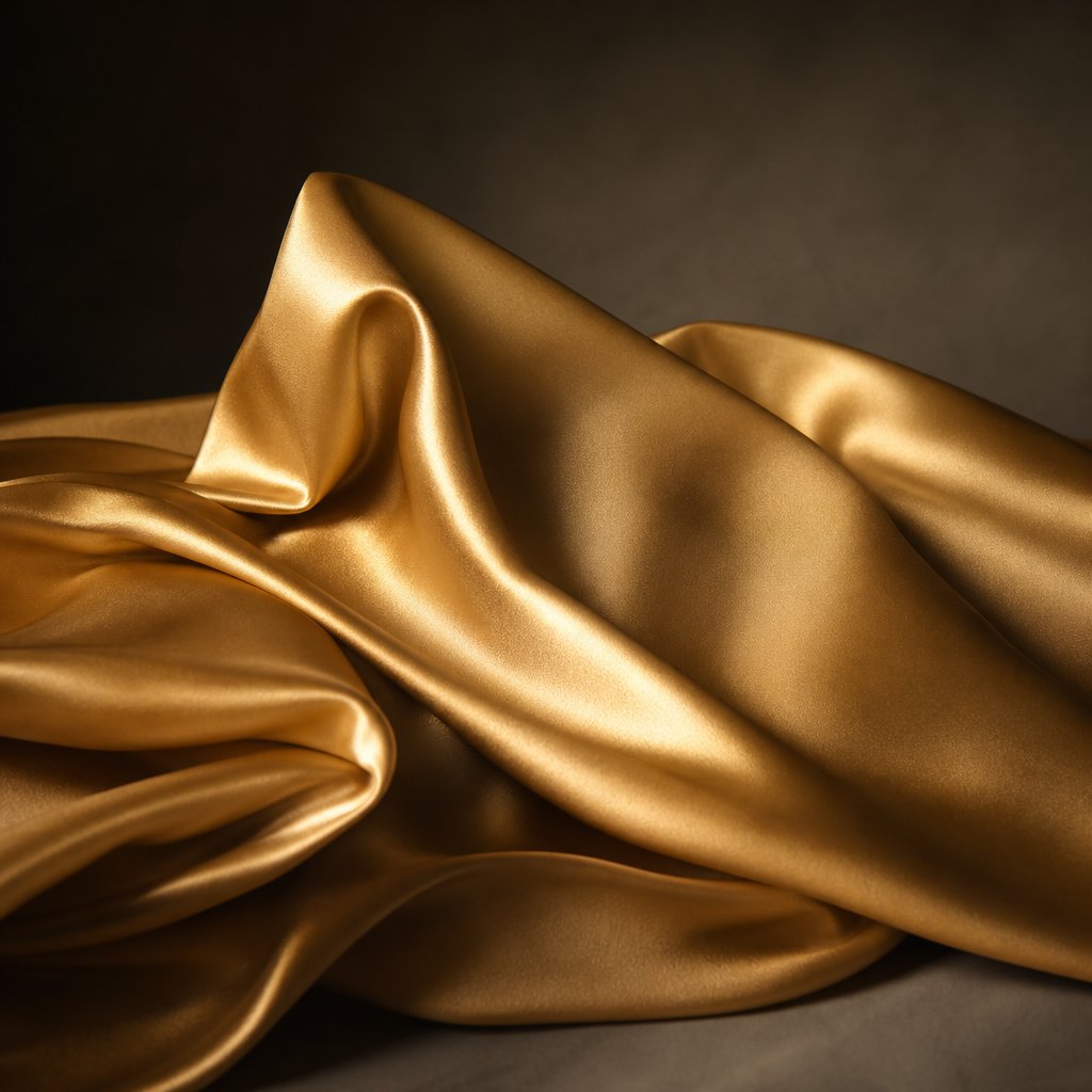 sculpted studio lighting revealing the texture and dimensionality of luxury silk fabric