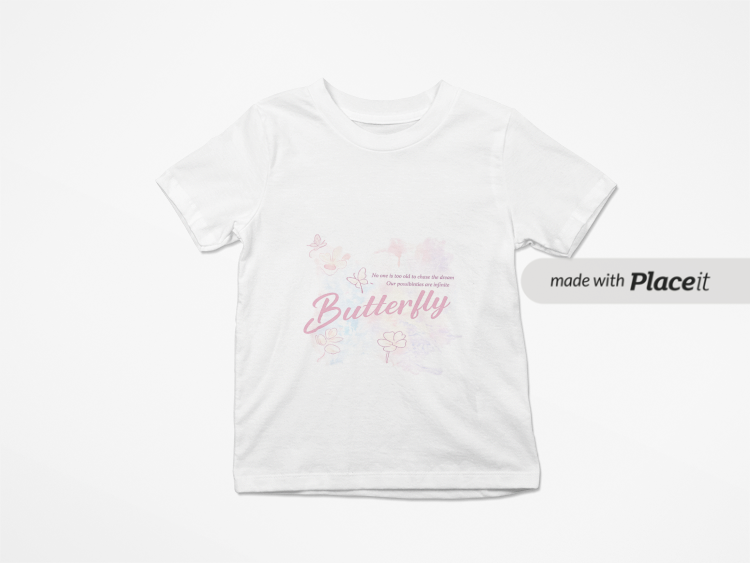 White T-shirt product mockup preview made with Placeit