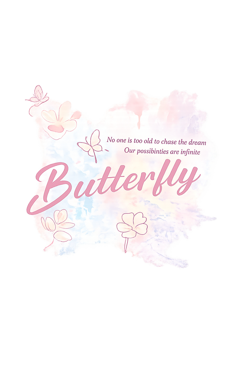 Transparent butterfly print used as the shared test design