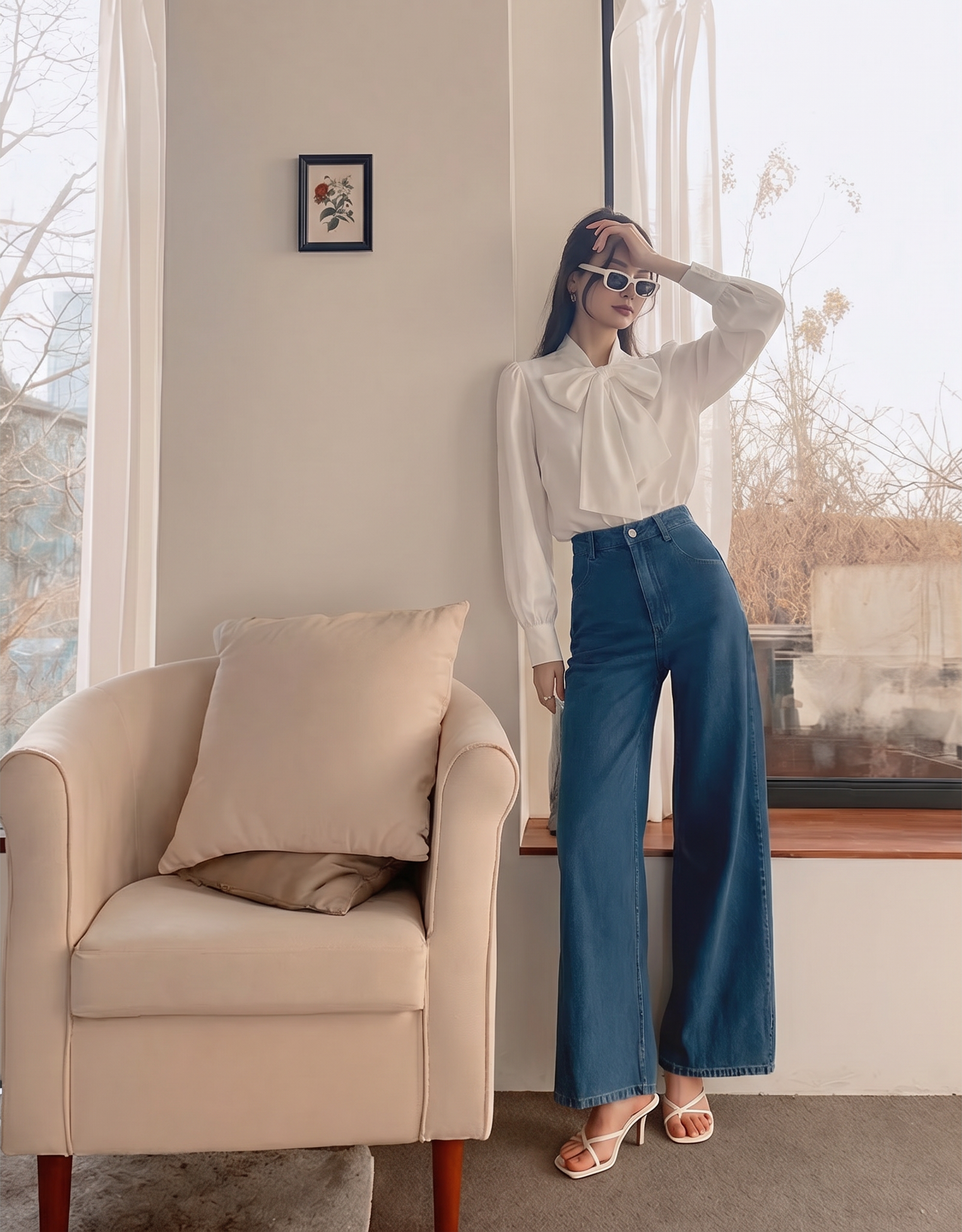 An apparel garment shown as a finished on-model lifestyle listing image, the kind of photo every clothing seller needs to budget for