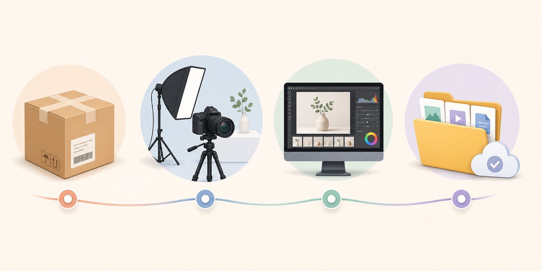 client workflow from shipping products to receiving final edited images