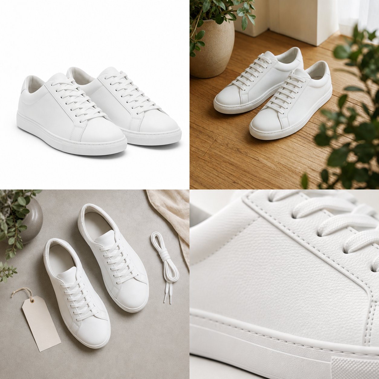 Packshot, lifestyle, flat lay and detail shots of the same product compared