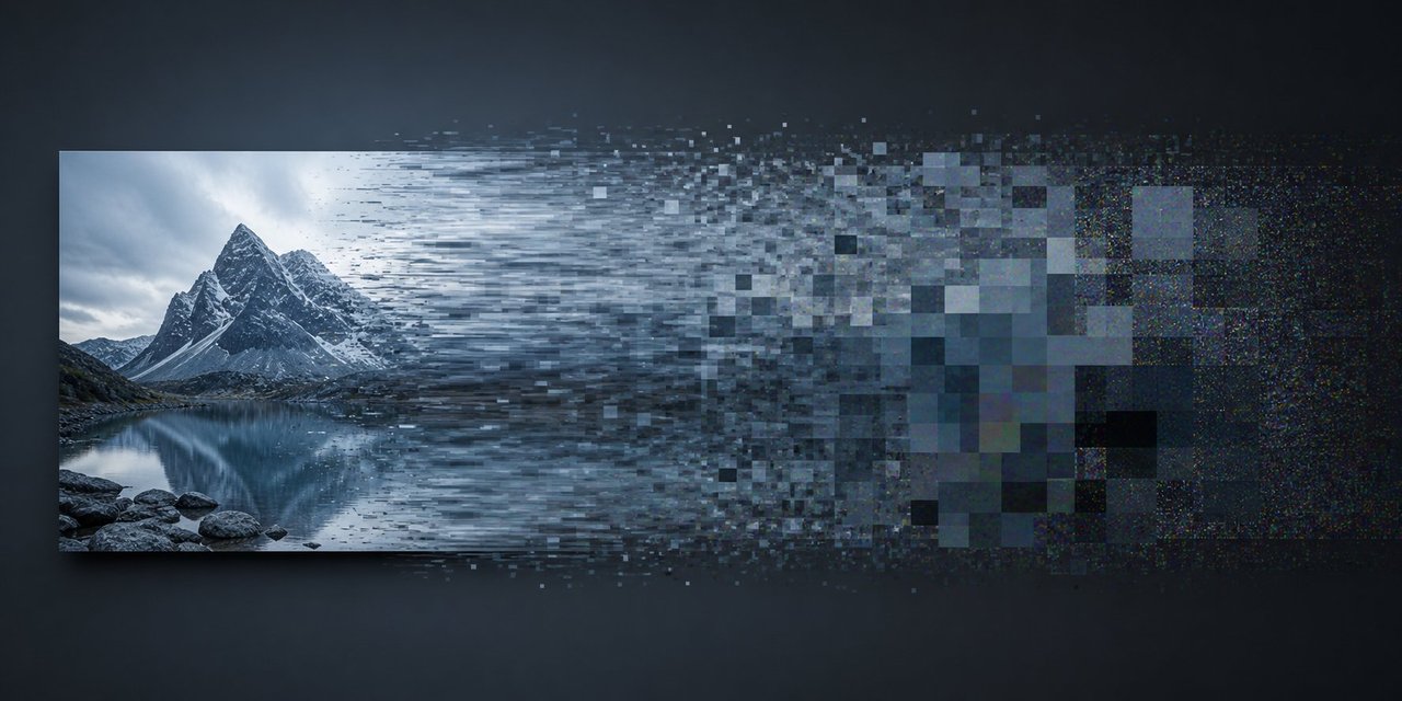 Enlarging a small image forces software to invent pixels, producing blurry or blocky results