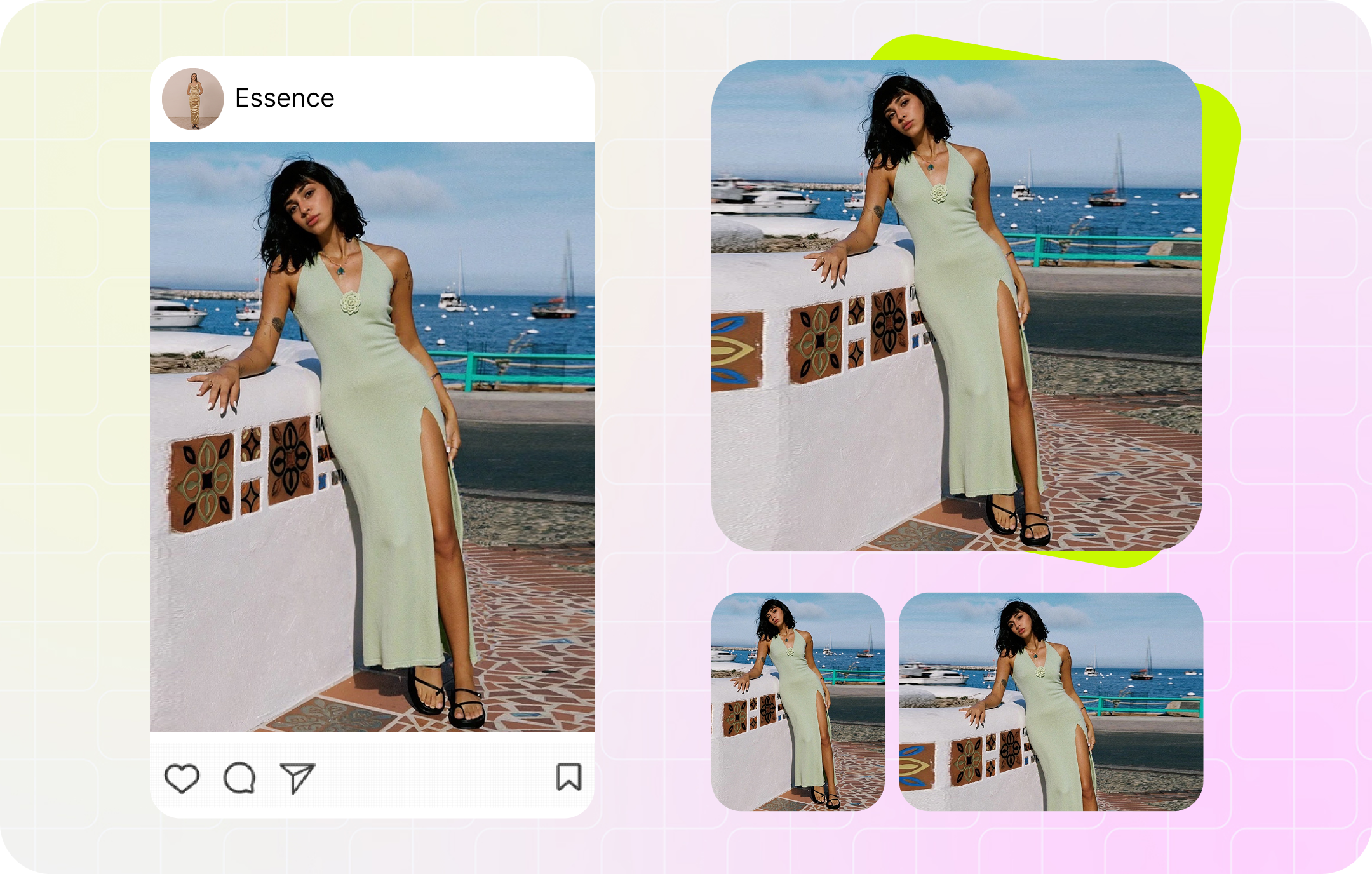 Product photo prepared in multiple marketplace and social image sizes