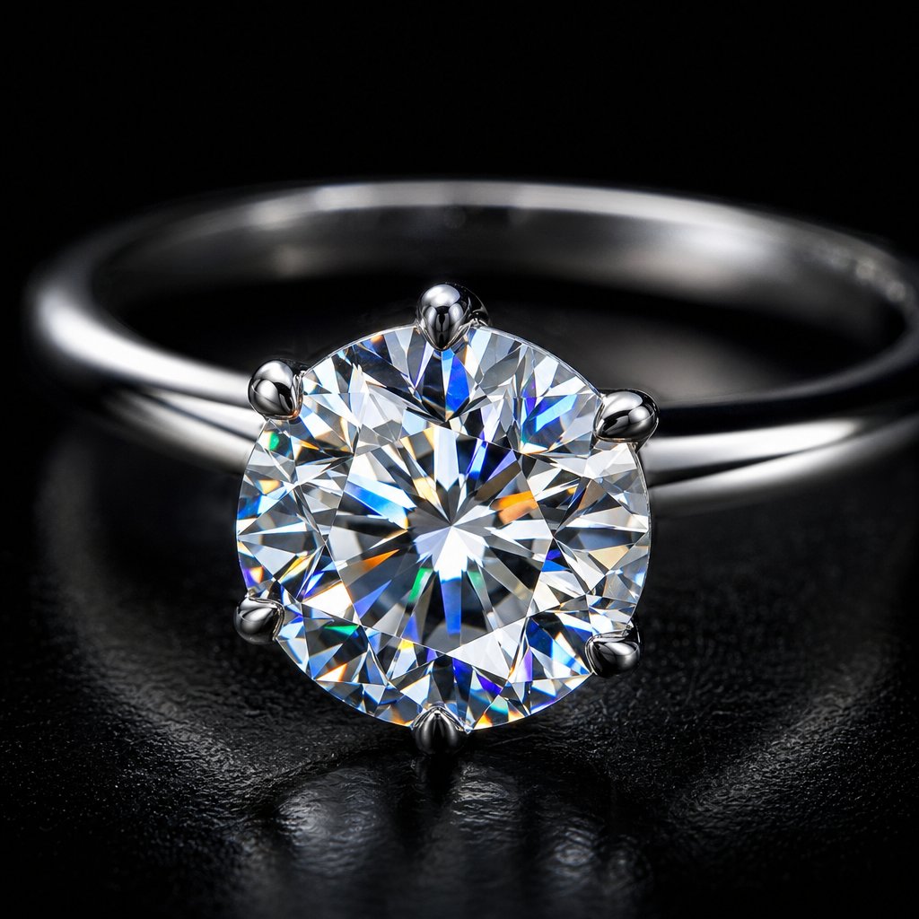 diamond displaying brilliance and fire after gemstone enhancement retouching in photoshop