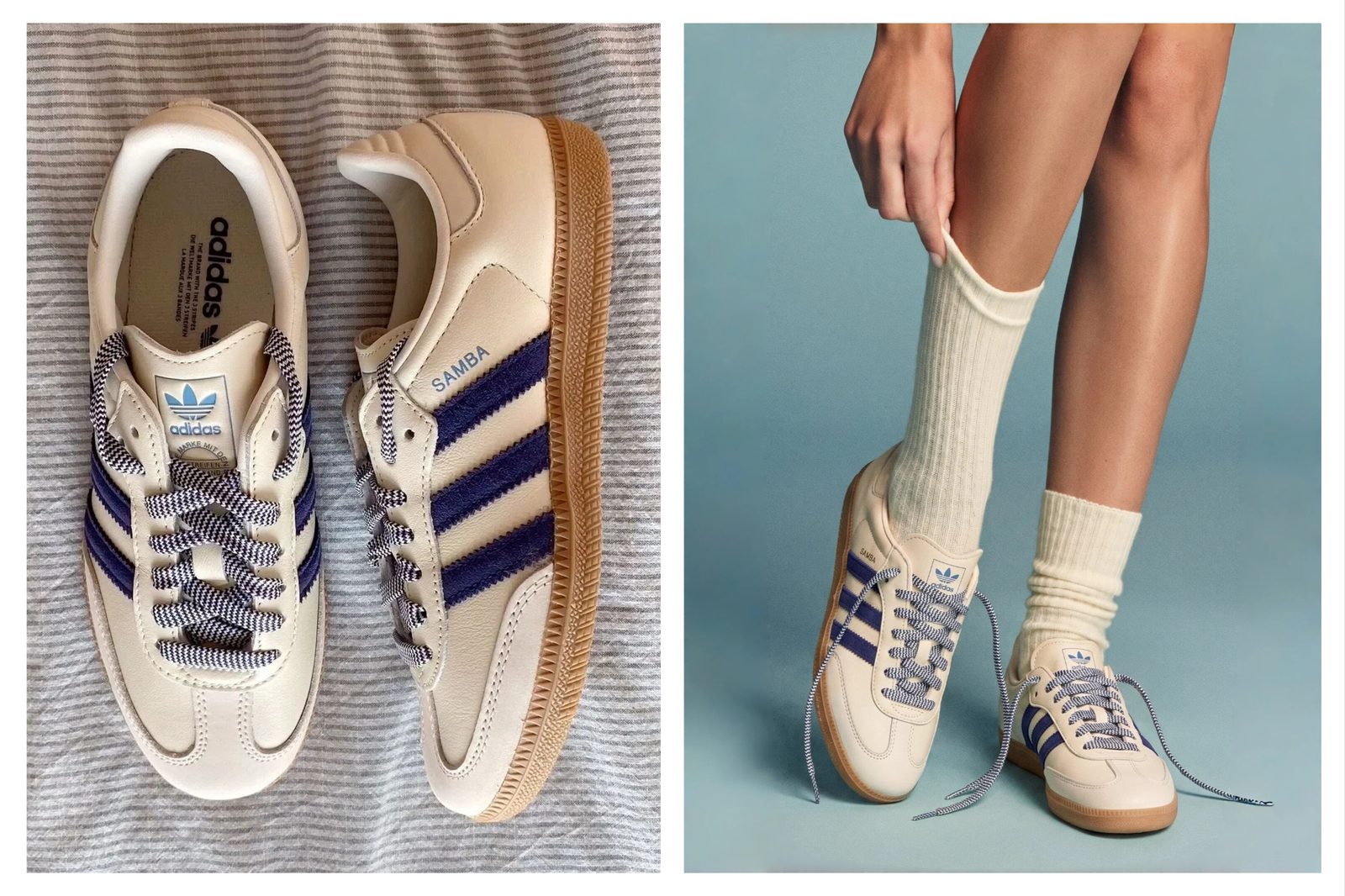 Flat-lay sneaker packshot converted into an on-foot model image for a listing