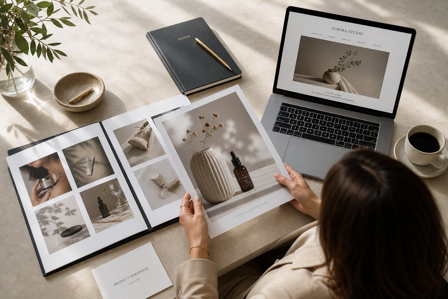Evaluating a product photography studio portfolio before signing a contract