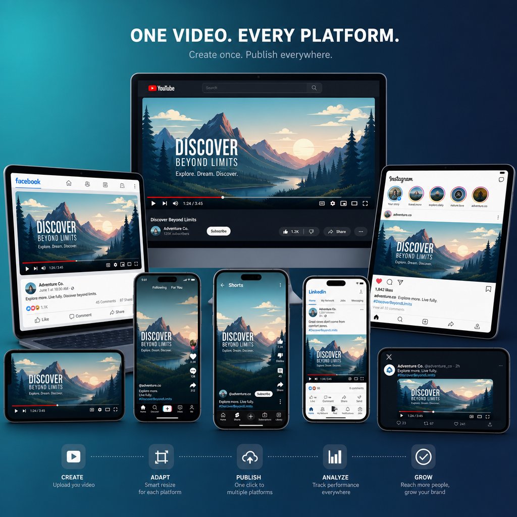 platform optimized video versions adapted for different social media aspect ratios and specs
