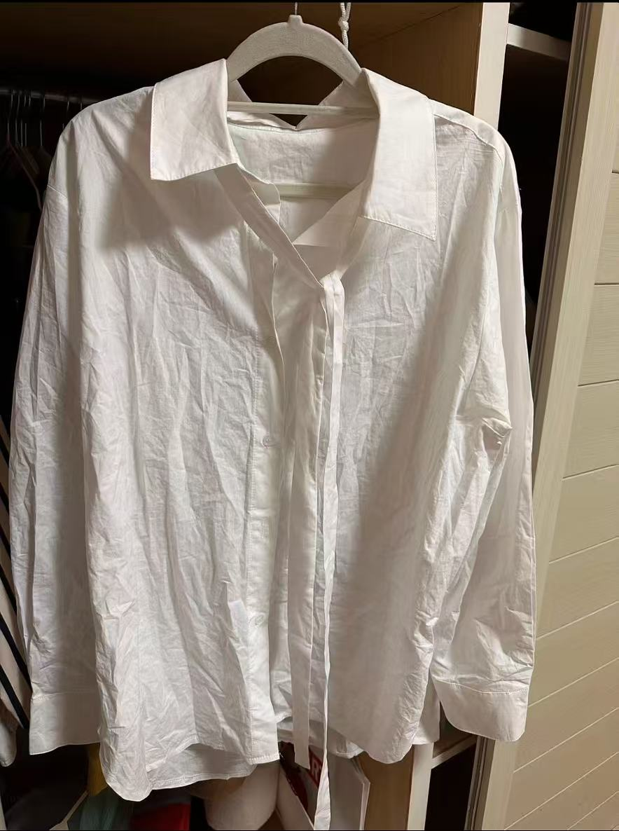 Before: white shirt with wrinkles