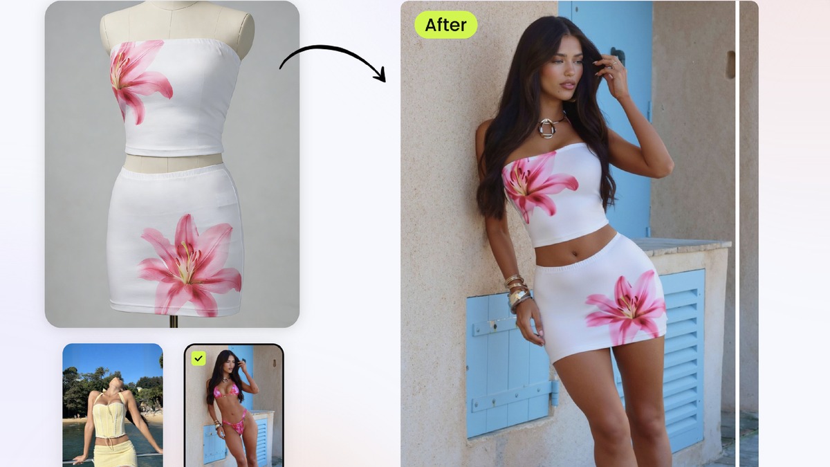 Flatlay to model and mannequin to model AI fashion workflow