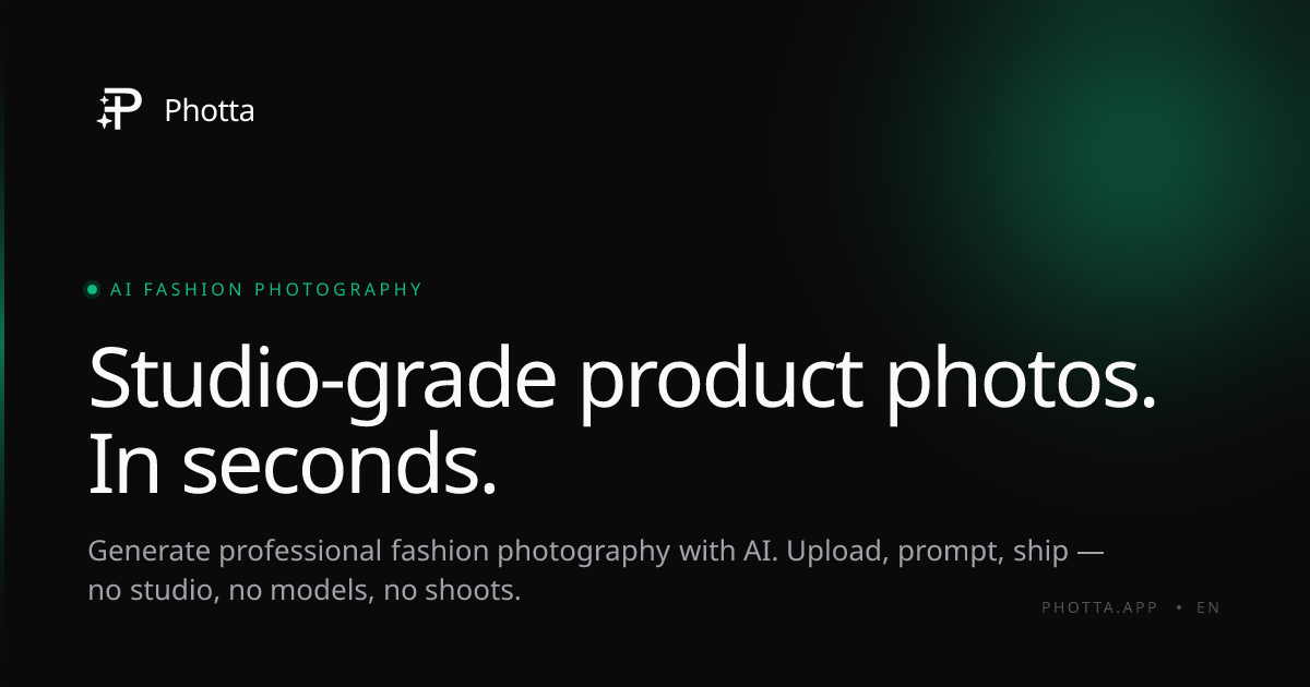 Photta — AI fashion photography & virtual try-on