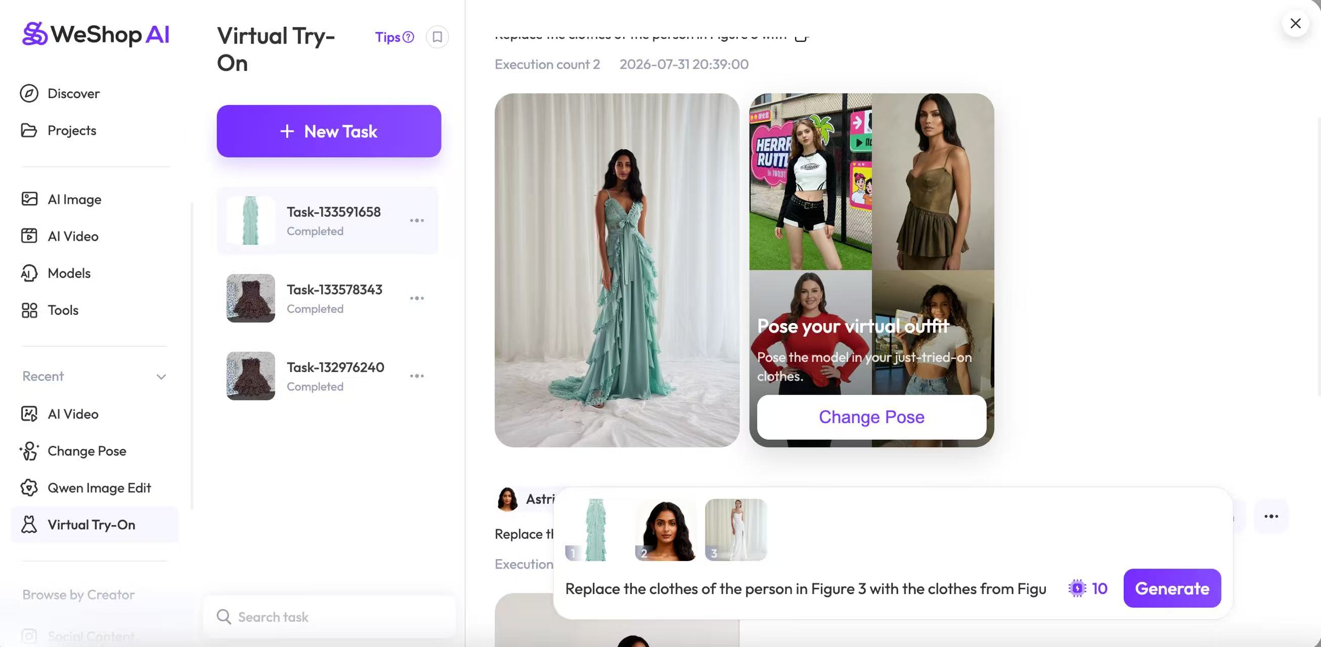 WeShop AI Image workbench step 1