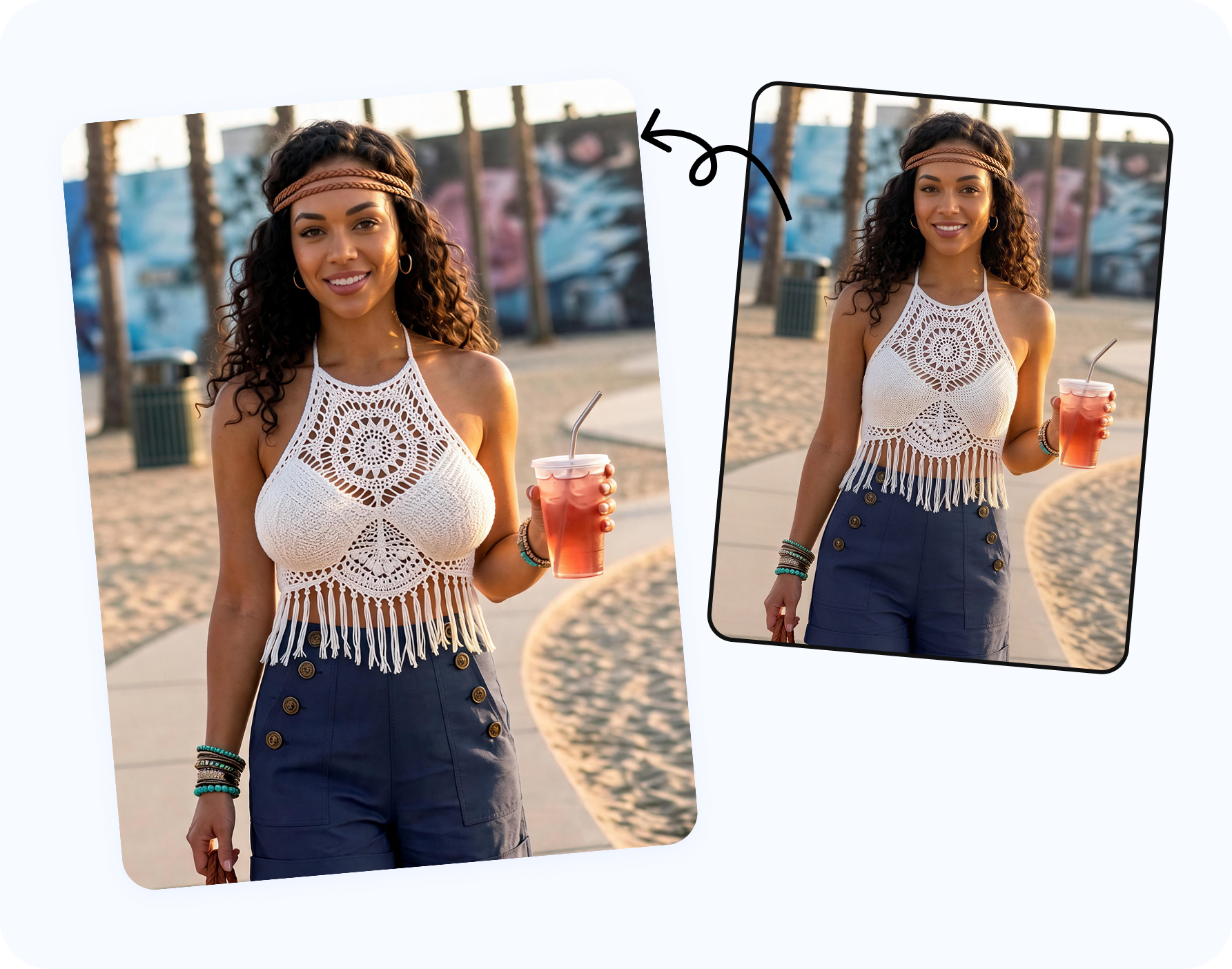 Personal clothed styling preview for bra, lingerie and bust proportion changes