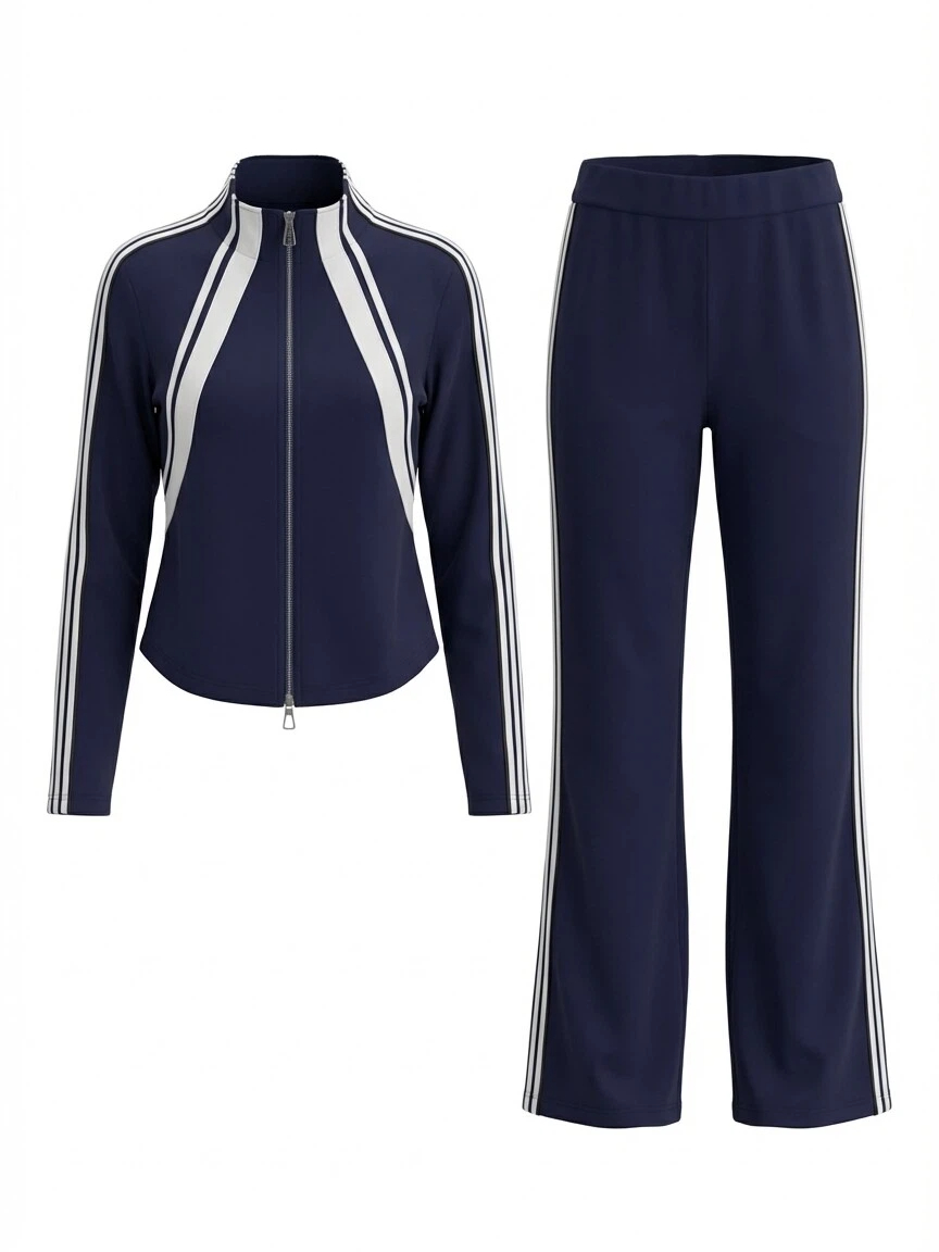 Navy matching set ghost mannequin-style result