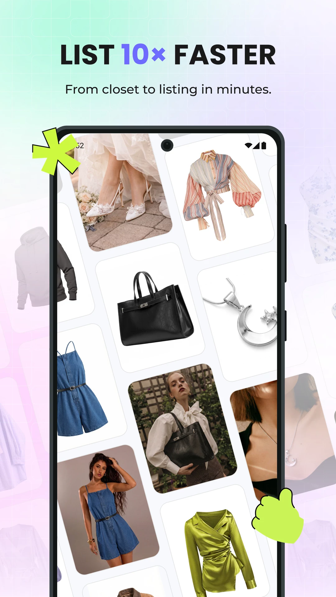 Snappyit mobile catalog with product-only and AI model images prepared for faster listing