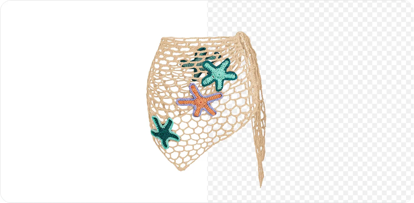crochet starfish mesh swim cover-up cut out cleanly through the open weave