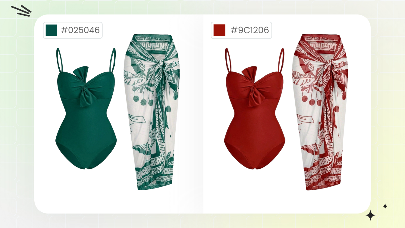 How to Photograph Swimwear Without a Model thumbnail — tiger-print one-piece before/after transformation cover (raw flat-lay on the left, clean white-background cutout on the right)