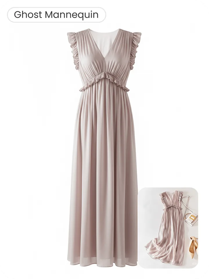Turn flat lay to ghost mannequin effect for dresses using Snappyit