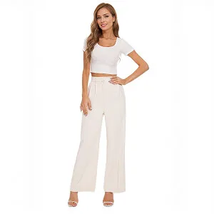 Image of a model wearing a white set, showing apparel ready to animate into a short video