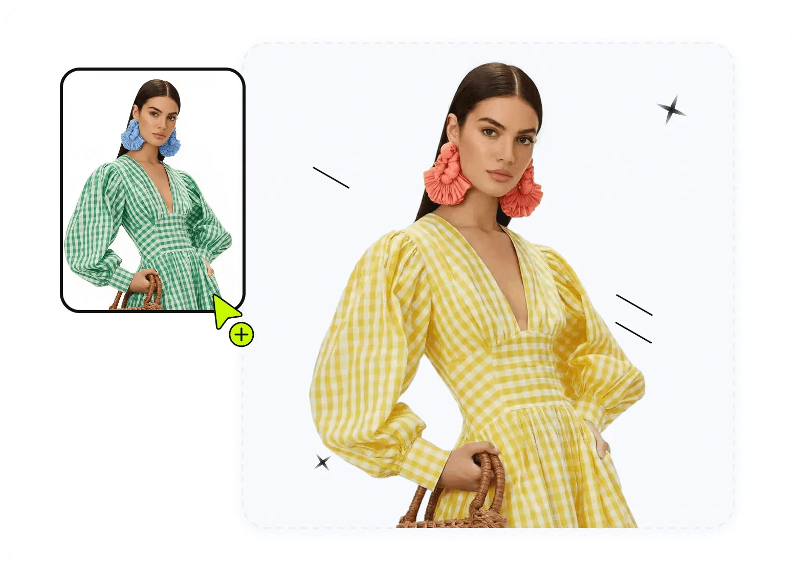 AI-powered tool recoloring specific parts of product images with precision and flexibility