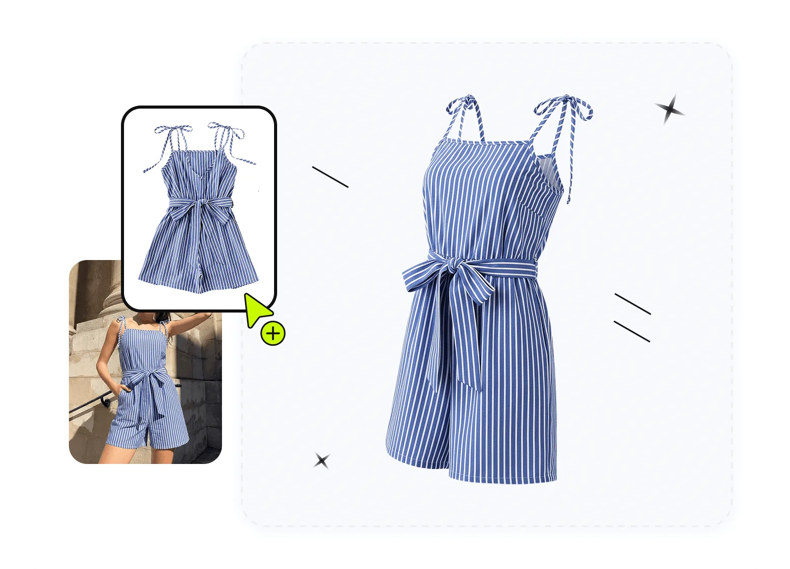 AI ghost mannequin generator creating 3D clothing product images for ecommerce