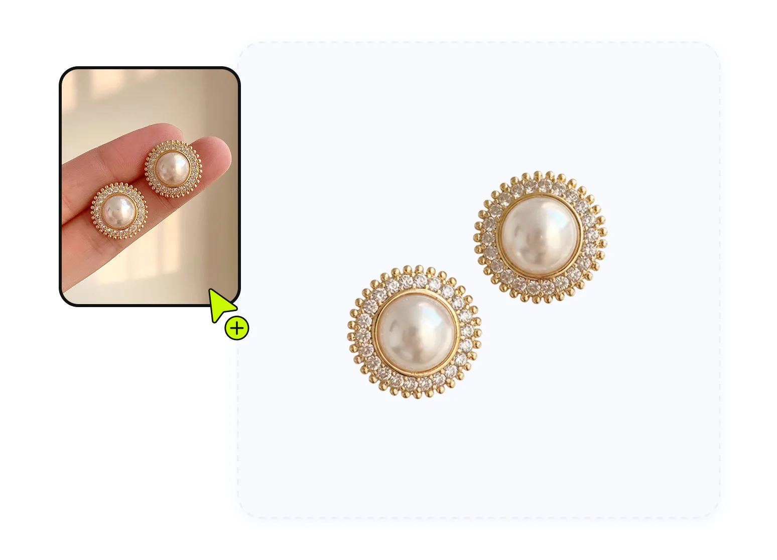 AI Jewelry Retouching for earrings